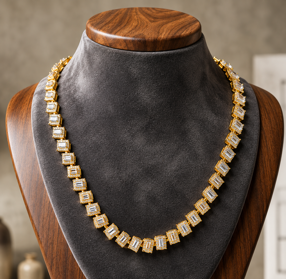 Élan Lumière – Luxury-Inspired Crystal Statement Necklace