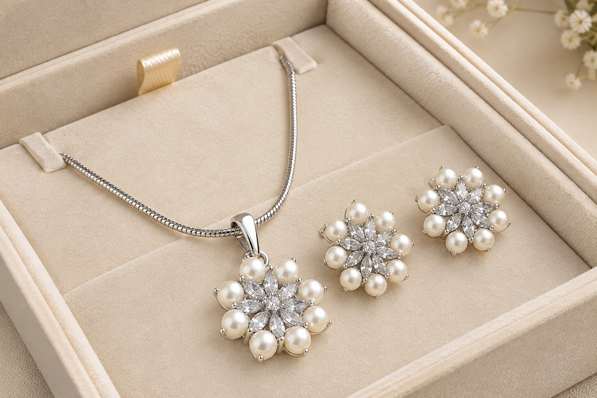 Celestia Pearl Bloom Jewellery Set